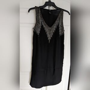 H&M Black Sequin Embellished Sheath Dress